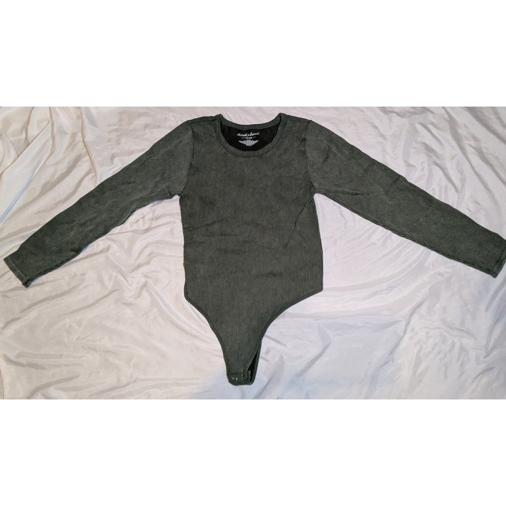 Derek‎ Heart Women's Green Long Sleeve Bodysuit Size 1X/2X